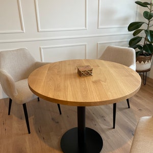 LISBON - Stylish, elegant and handmade dining table made of solid oak max. size 100 cm