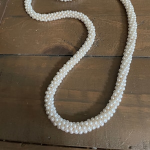 Vintage White Seed Bead Rope Necklace