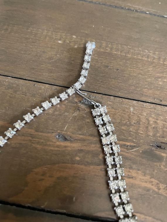 Rhinestone Adjustable Choker Necklace - 15" - image 4