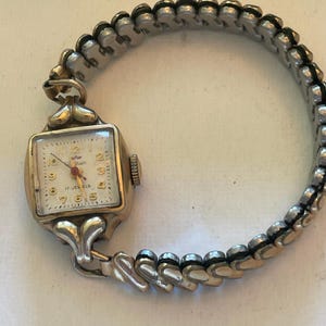 Vintage MF Cortina 17 Jewel Manual Wind Watch 10K RGP Bezel GF Mesh Band Silver 10k Rgp Bezel Watch - Etsy main image 3