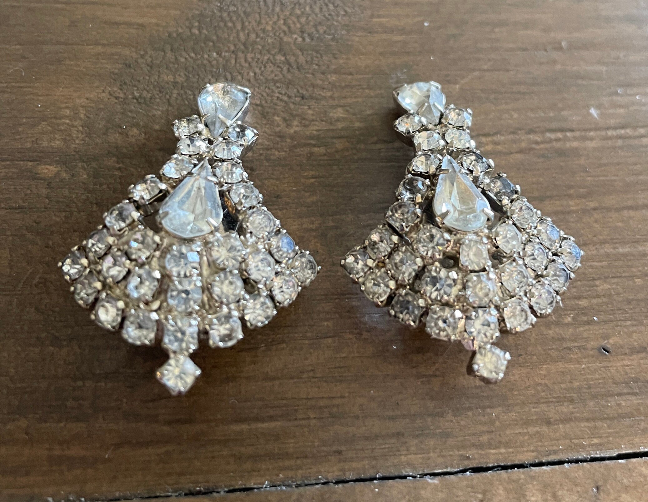Trendy Gorgeous Crystal Rhinestone Flower Ear Stud Clip Earrings Women Jewellery
