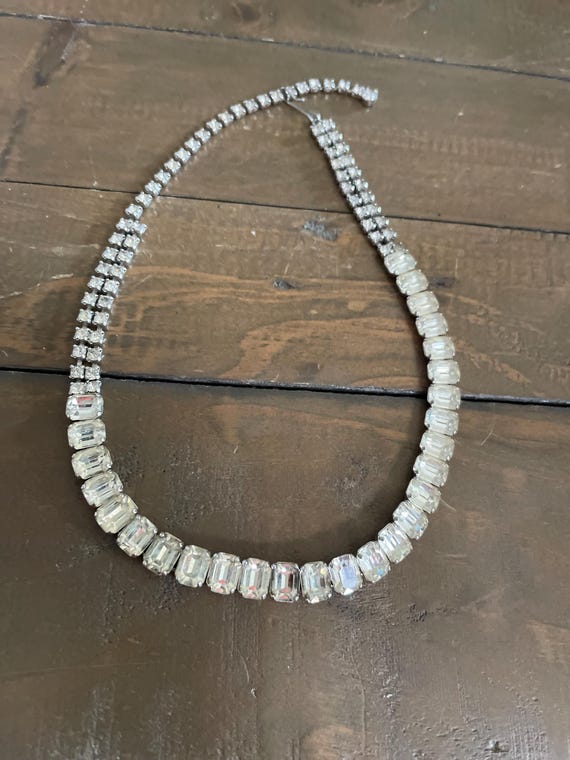 Rhinestone Adjustable Choker Necklace - 15" - image 2