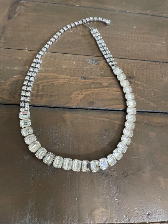 Rhinestone Adjustable Choker Necklace - 15" - image 3