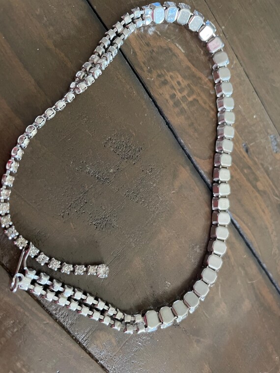 Rhinestone Adjustable Choker Necklace - 15" - image 5