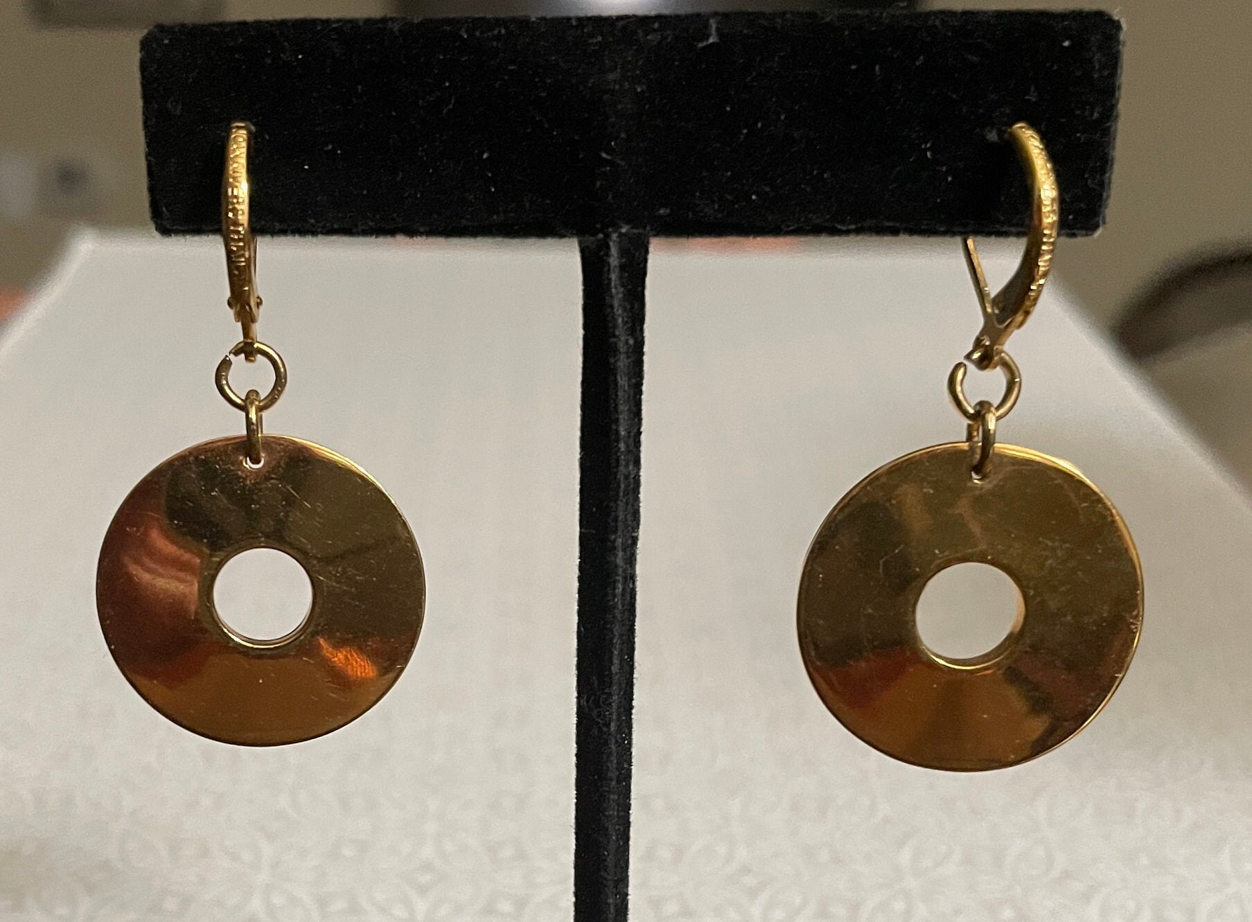 Joan Rivers Gold Tone Round Dangling Pierced Earrings - Etsy