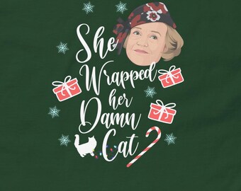 T-shirt de Noël drôle | National Lampoon Christmas Vacation, Bethany, Clark Griswold, Damn Cat emballé, Chevy Chase