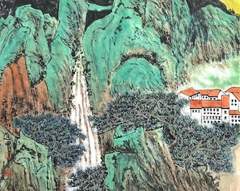 林建忠 河水画 中国水墨水彩画 サイン入り - Etsy 日本
