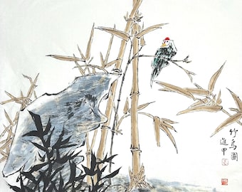 Original Chinese Ink and Wash Painting Hand Painting Chinese Wall Hangings Home Decor Unique Gift Customizable (Unframed)