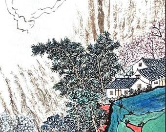 Xishan Elegant Residence Scroll. Original Chinese Landscape Painting, Ideal for Home Wall Decor, Customizable (Unframed)