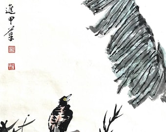 Original Chinese Ink and Wash Painting Hand Painting Chinese Wall Hangings Home Decor Unique Gift Customizable (Unframed)