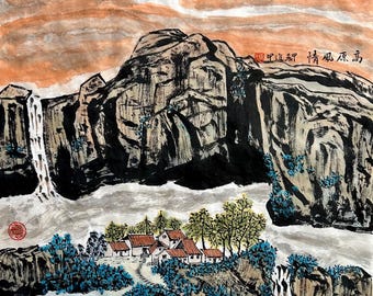 林建忠 河水画 中国水墨水彩画 サイン入り - Etsy 日本