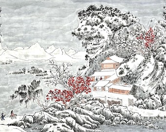林建忠 河水画 中国水墨水彩画 サイン入り - Etsy 日本