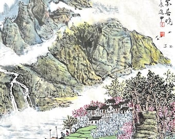 林建忠 河水画 中国水墨水彩画 サイン入り - Etsy 日本