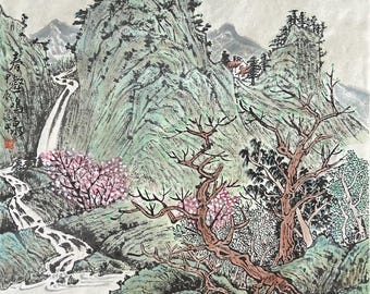 林建忠 河水画 中国水墨水彩画 サイン入り - Etsy 日本
