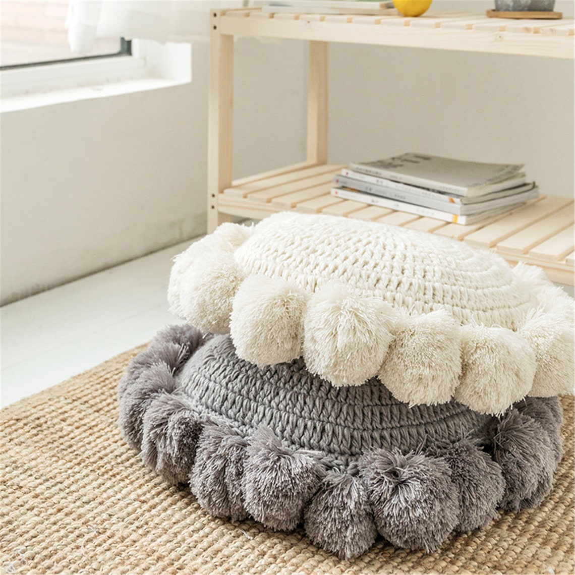 Round ball pillows handmade woolen sofa pillows throw Etsy