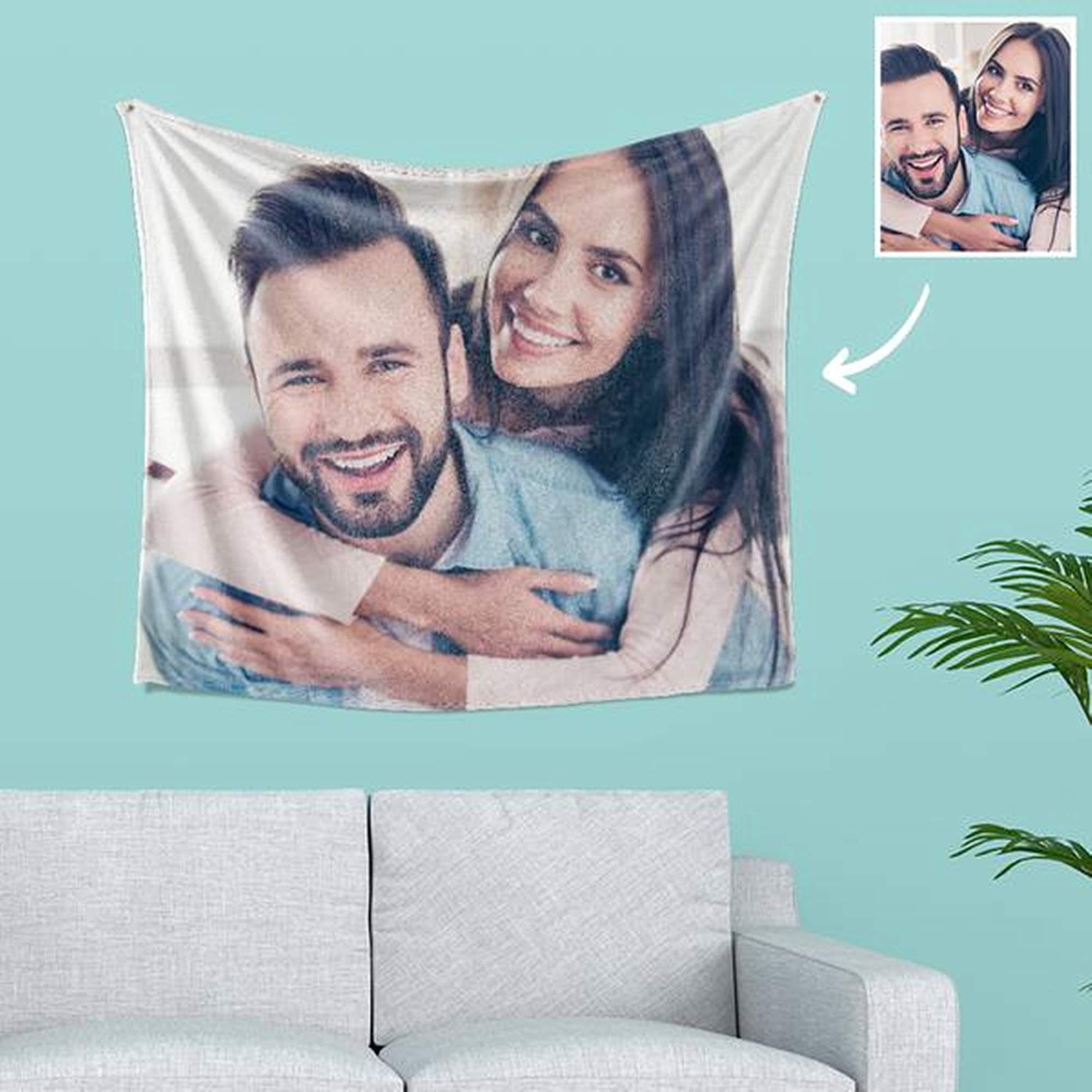 Custom Tapestry Indoor Wall Tapestries Custom Text Photo Etsy