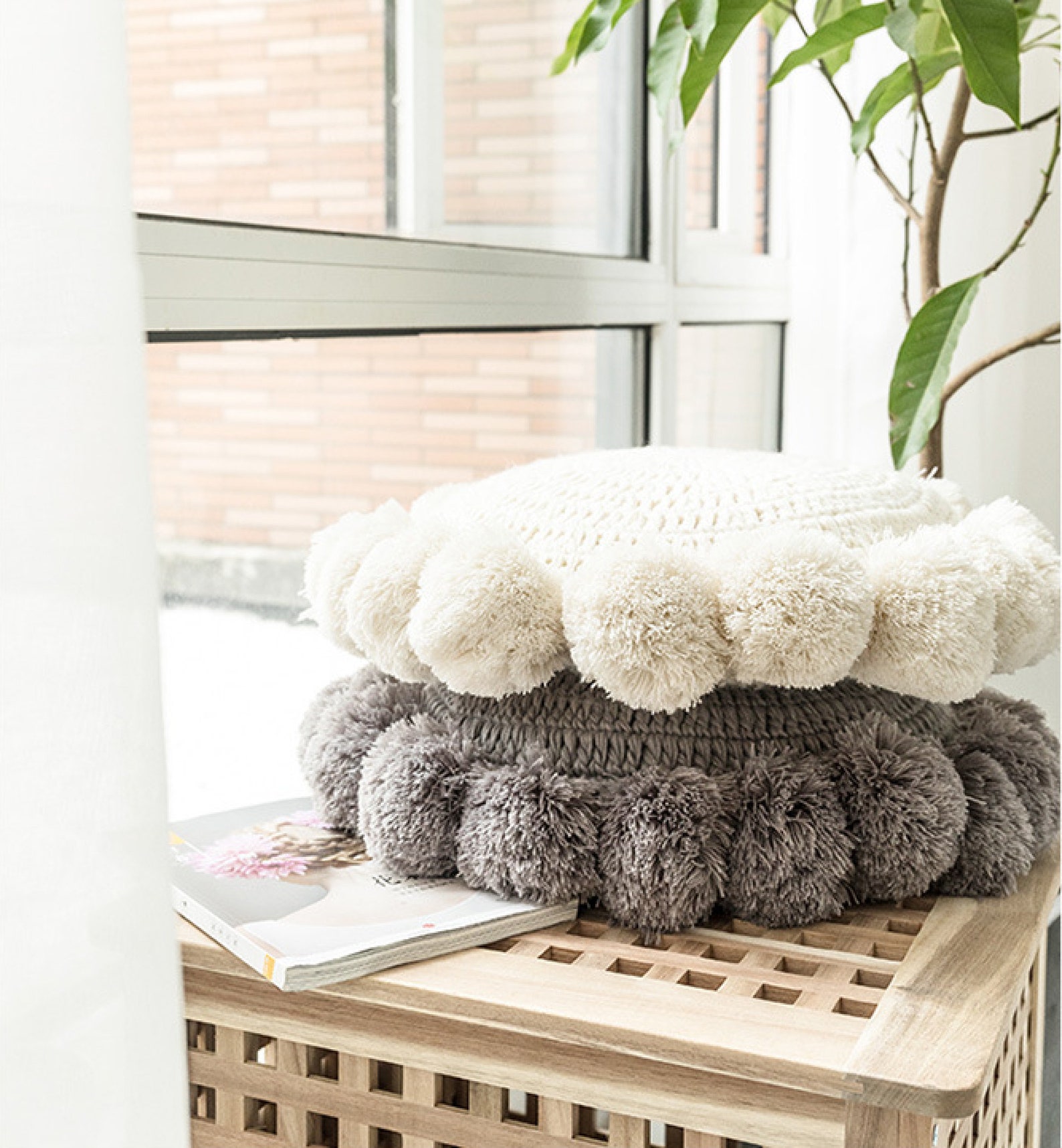 Round ball pillows handmade woolen sofa pillows throw Etsy