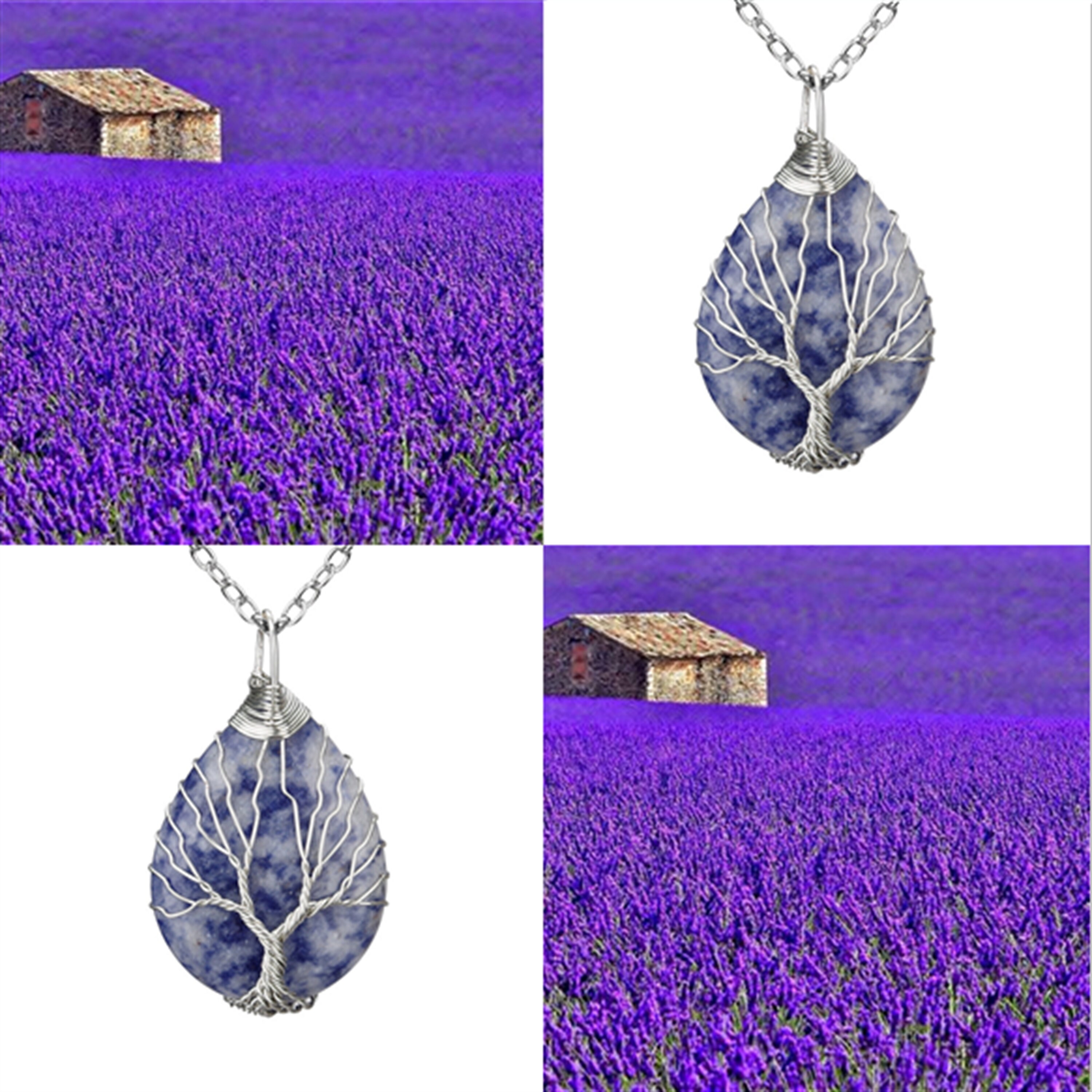 Amethyst Opal Necklace Crystal Necklace Pendant Necklace | Etsy