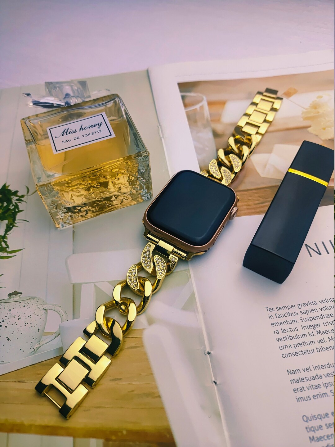 Gold Apple Watch Band Chain Watch Band Luxury Strap 38mm Etsy