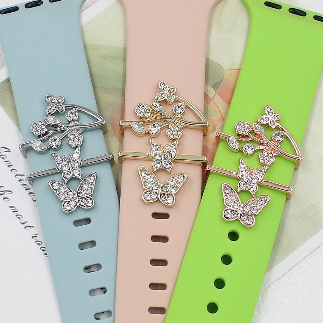 Butterfly Apple Watch Charms Shiny Watch Ornaments Watch Etsy