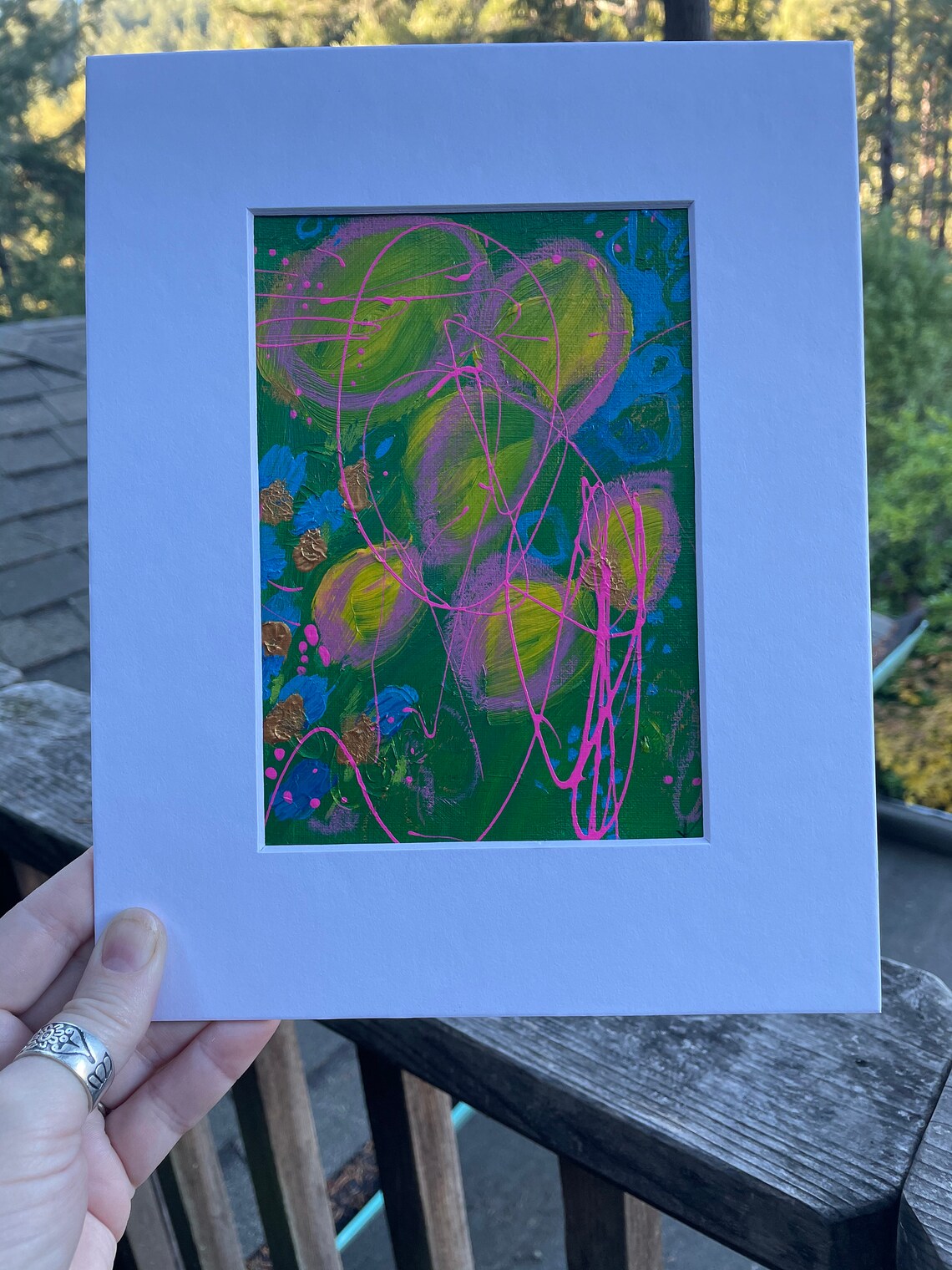 Original Acrylic Painting on Bristol Paper, Christmas Gift, Birthday