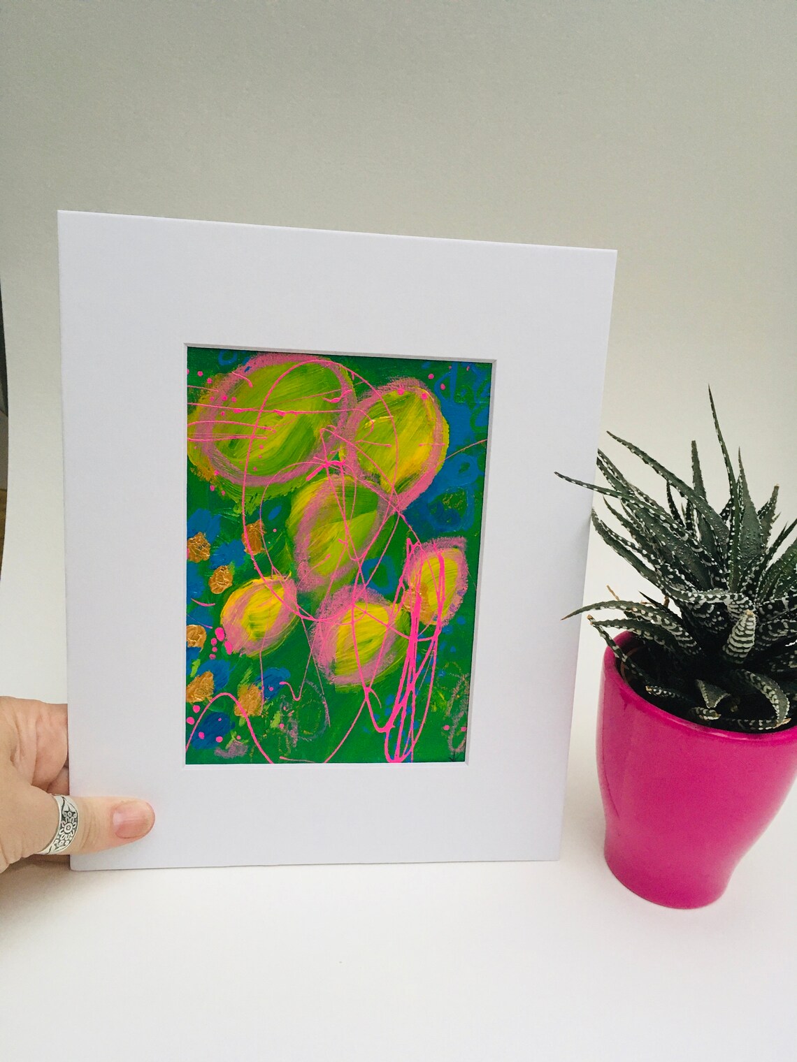 Original Acrylic Painting on Bristol Paper, Christmas Gift, Birthday