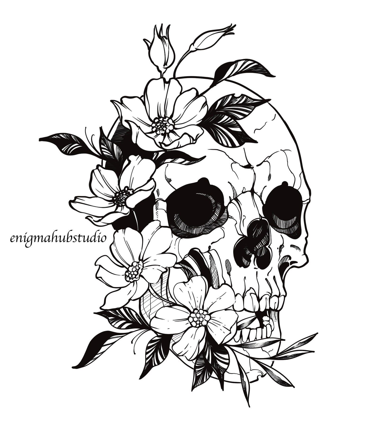 Skull Tattoo Design - Etsy