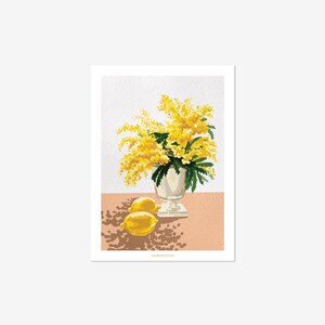 Cartolina illustrata - Mimosa