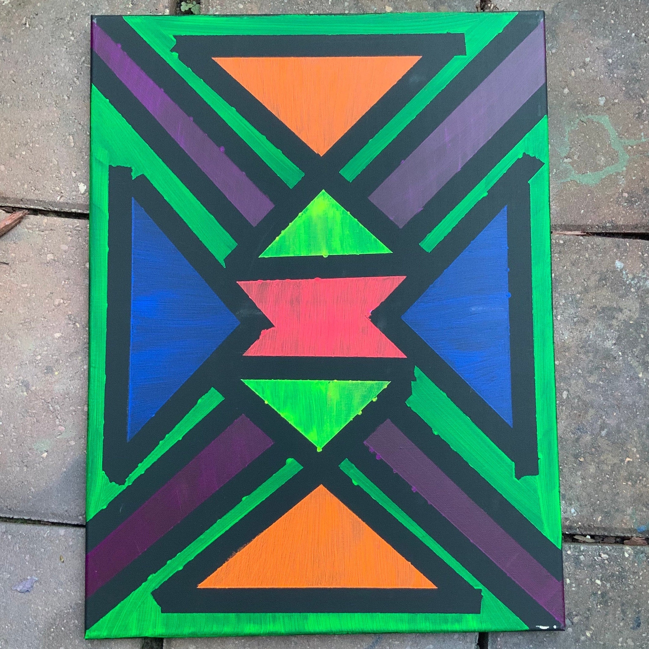Neon Acrylic Painting Etsy