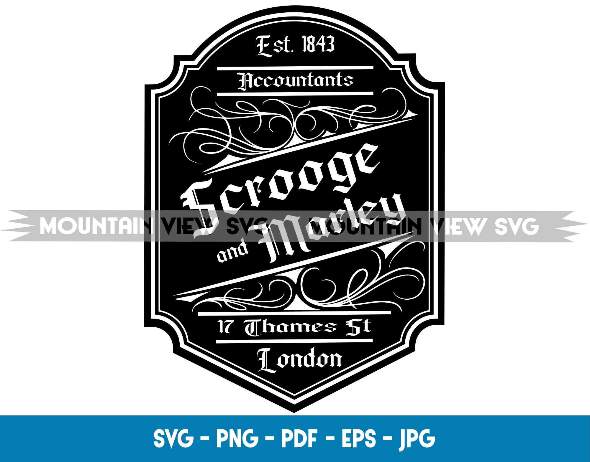 Scrooge and Marley svg vector digital file for DIY crafters, vinyl cutting or print
