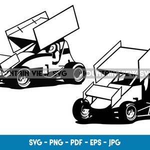 Sprint Race Car SVG Twin Pack Bundel