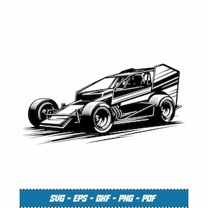 Pode incluir: Ilustração a preto e branco de um carro de corrida. O veículo tem pneus grandes, um perfil baixo e um design aerodinâmico. Imagem vetorial adequada para várias aplicações digitais.