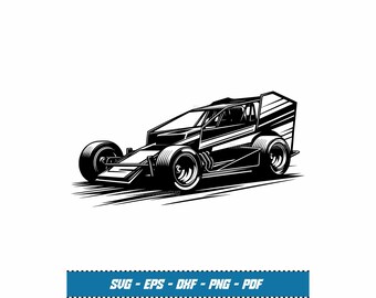 Retro Dirt Modified SVG File: Motorsports Racing, Cricut & Silhouette (Digital Download)