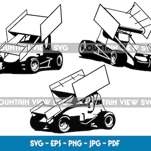 Sprint Race Car SVG 3 Pack Bundle