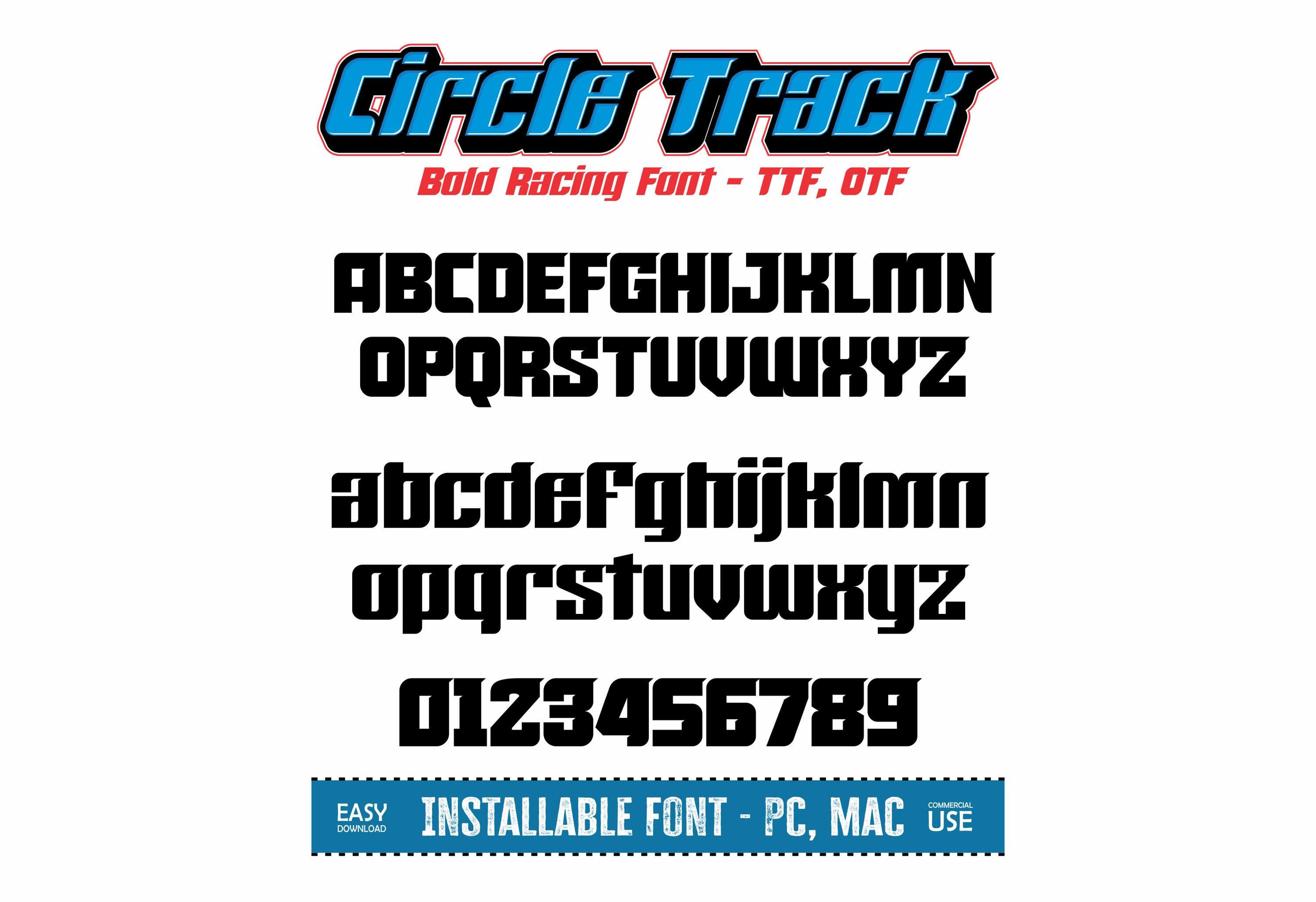 Truetype Racing Font Bold Racing Font, TTF OTF Font File (instant Download) - Etsy