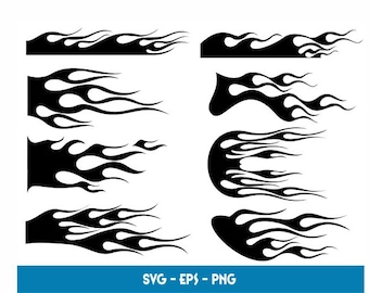 Racing Flames Bundle SVG For Vinyl Cutting