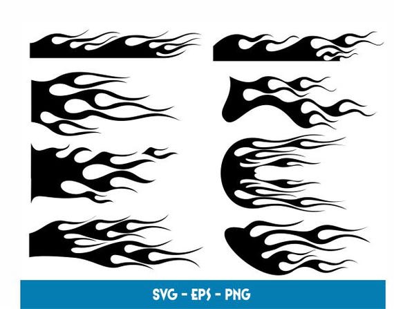 Racing Flames Bundle SVG For Vinyl Cutting