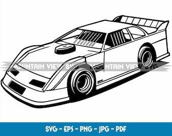 Late Model Race Car SVG: Vinyl Cutting & Print File (Digital Download)