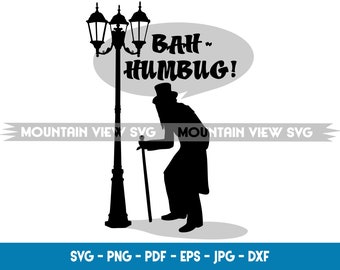 Scrooge Bah Humbug svg file for DIY crafters