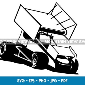 Sprint Race Car digital file for vinyl cutting, Cricut file racing vector image