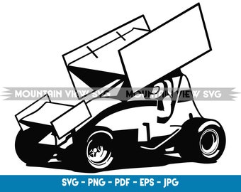 Sprint Race Car digital file for vinyl cutting and print