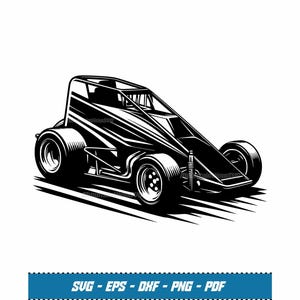 Sprint Car SVG: Wingless Midget Race Car Design (Digital Download)