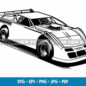 Digitaal bestand laat model raceauto om vinyl te snijden en af te drukken als download