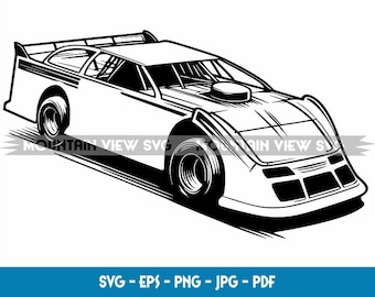 Late Model Race Car digital file for vinyl cutting and print download