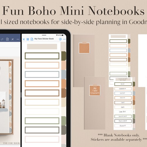 Mini Digital Notebook Organizer Goodnote Split View Etsy
