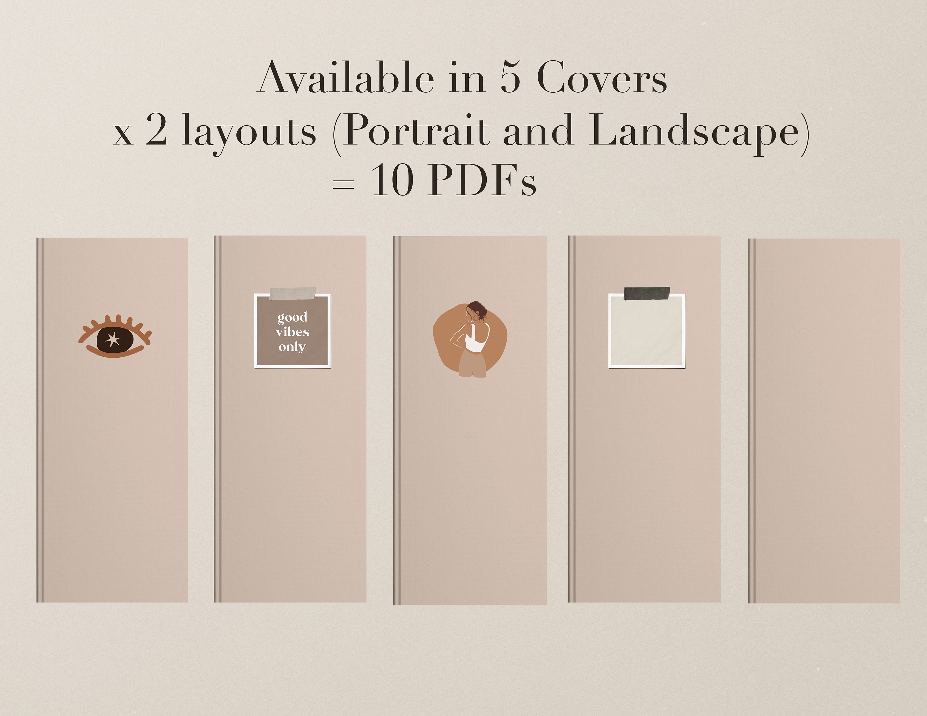 Mini Digital Notebook Organizer Minimalist Cozy Neutral Goodnote Split