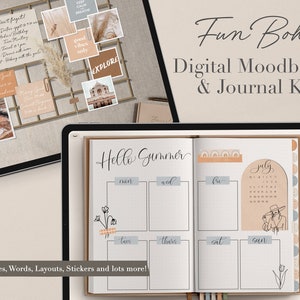 Digital Journal - Diary - Vision Board - Mood Board - Hyperlinked Undated Digital Planner, Goodnote, iPad planner, Boho, Summer