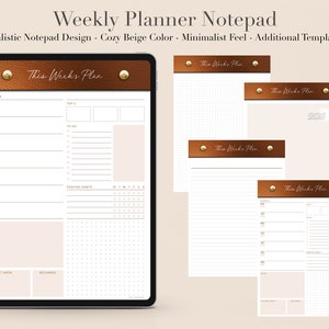 Weekly Planner - Digital Planner Insert - Goodnotes - Notability - Xodo - Template - Modern - Minimalist - Boho - Chic - Neutral - Beige