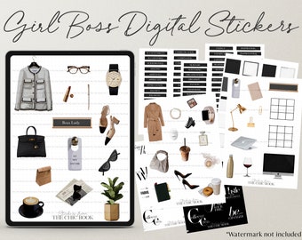 Girl Boss Lady Boss Digital Planner Stickers - Girl Planner Stickers - Goodnotes Stickers - Digital Planner Stickers - Clipart