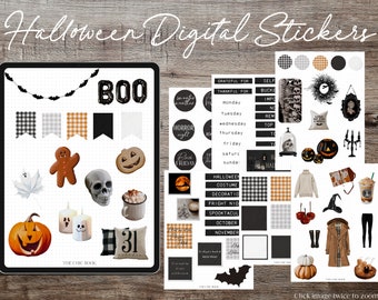 Halloween Digital Planner Stickers - Halloween Stickers - Goodnotes Stickers - Autumn - Fall - Pumpkin - Planner Digital Sticker - Clipart